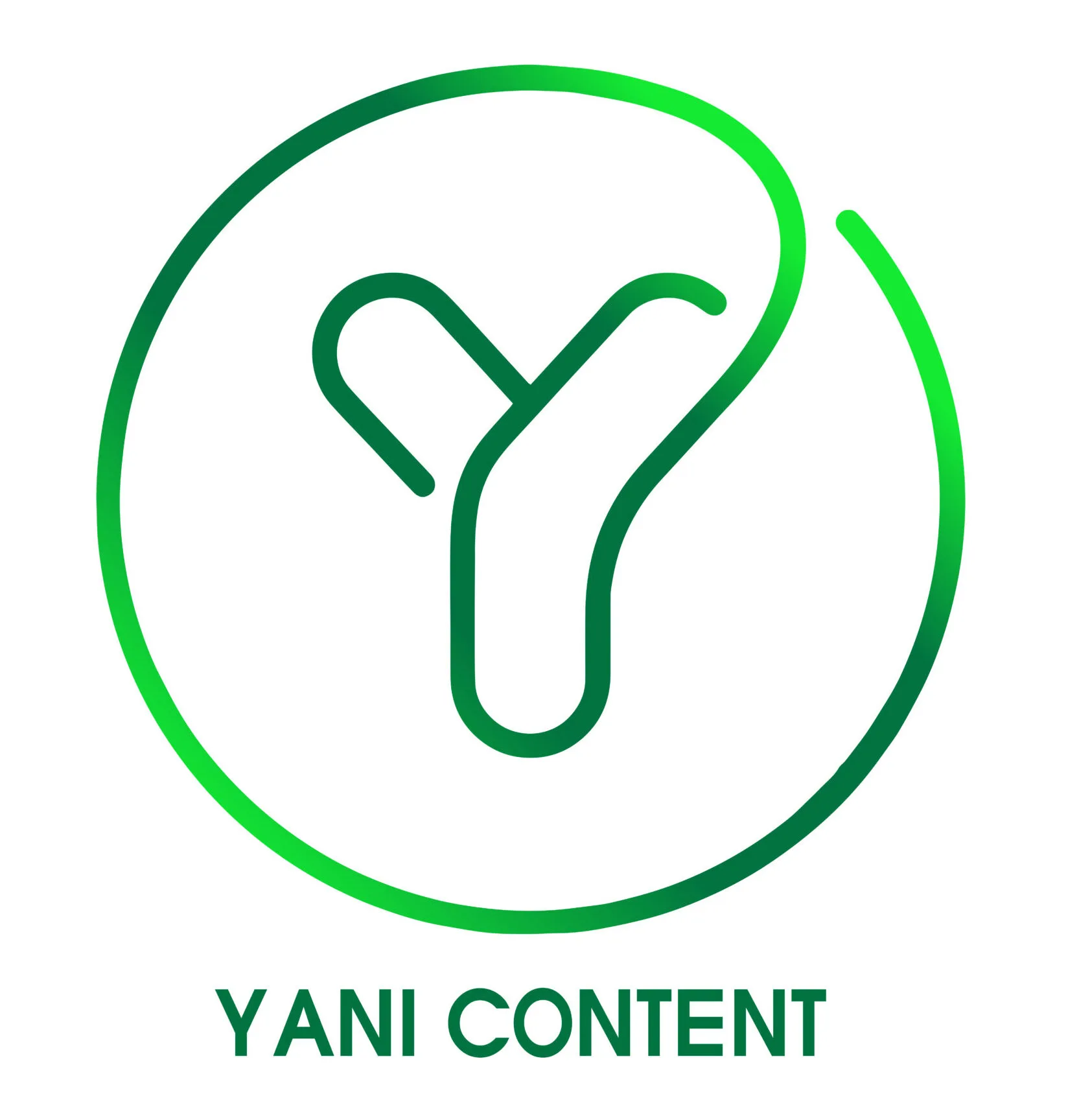 Logo Yani Content Hình chữ Y, Màu Xanh Lá Cây
